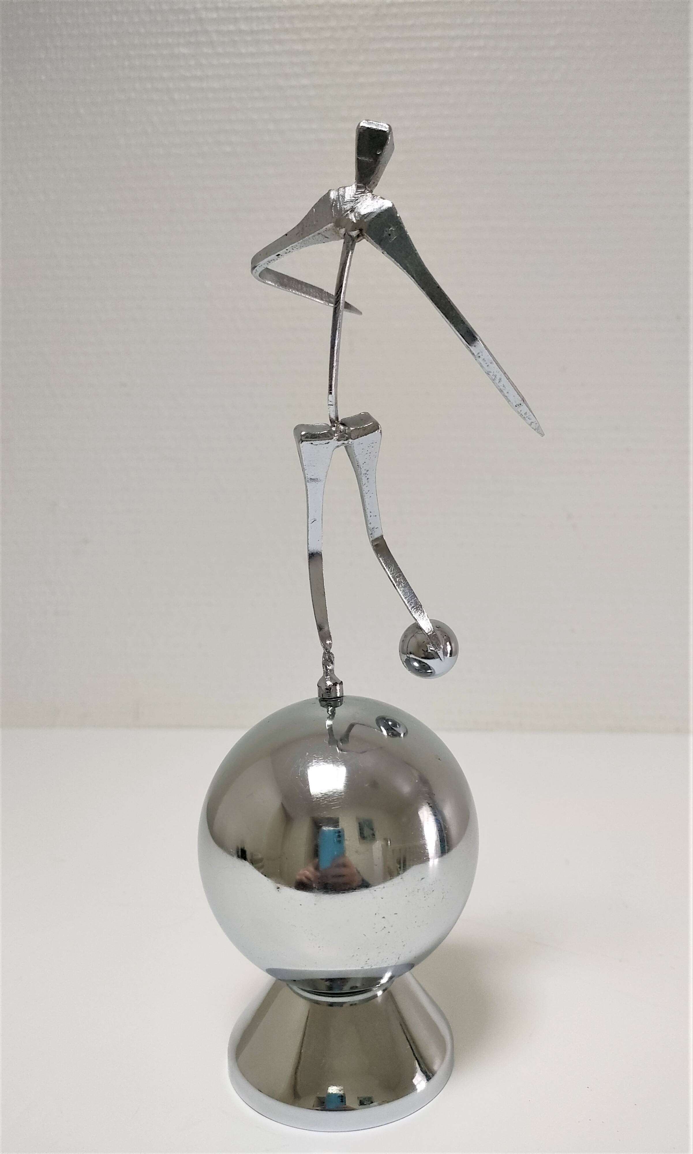 steel sculpture, sportsman's hallmark, goldsmith's crown