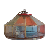 Glass and brass hanging lamp