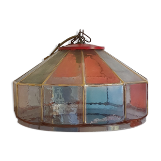 Suspension en verre et laiton