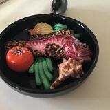 Fish trompe l'oeil dish in earthenware