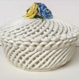 Vintage braided porcelain basket