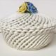 Corbeille en porcelaine tressée vintage