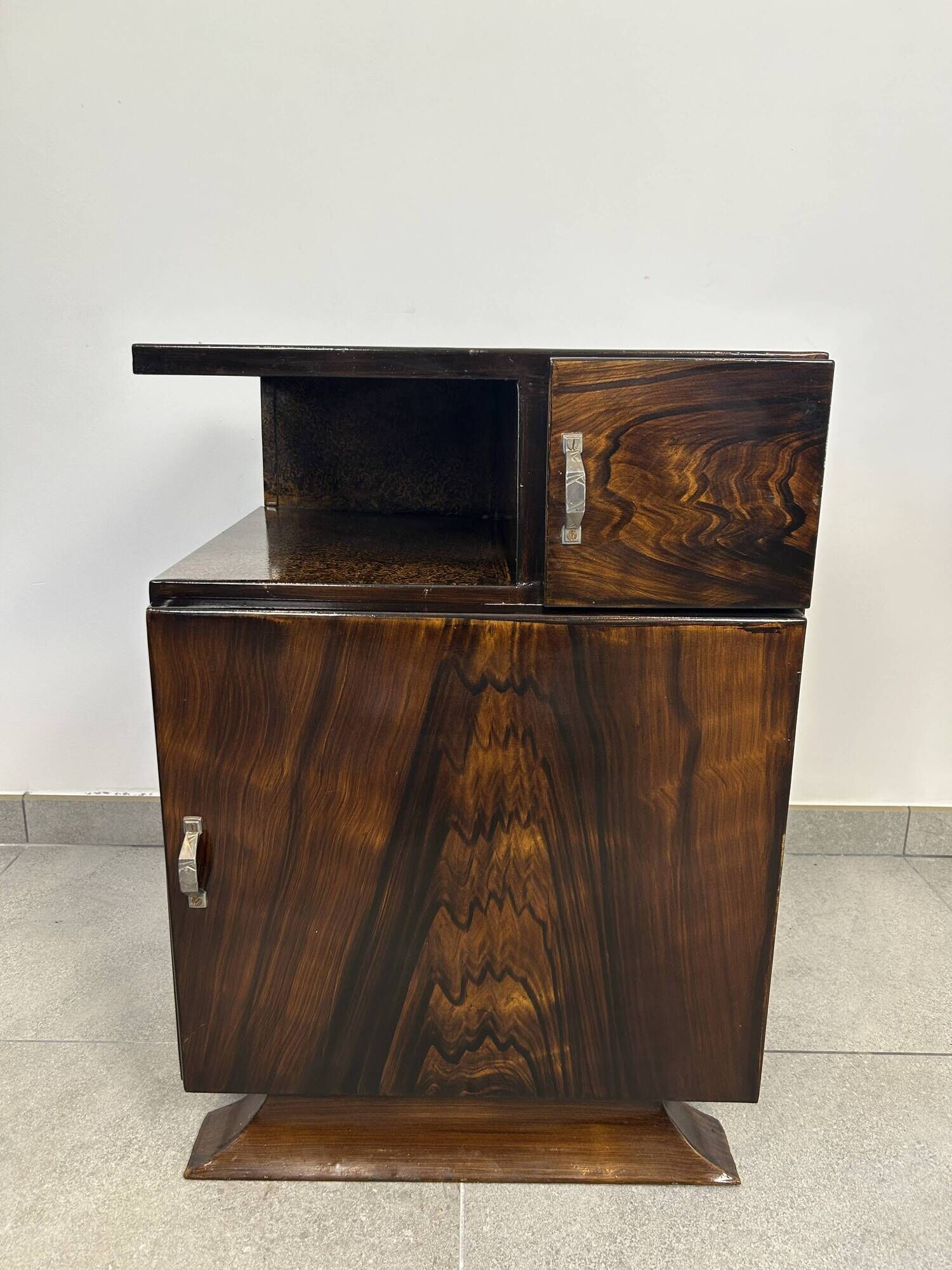 Art Deco metal bedside table