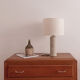 Lampe grès et jute tissée