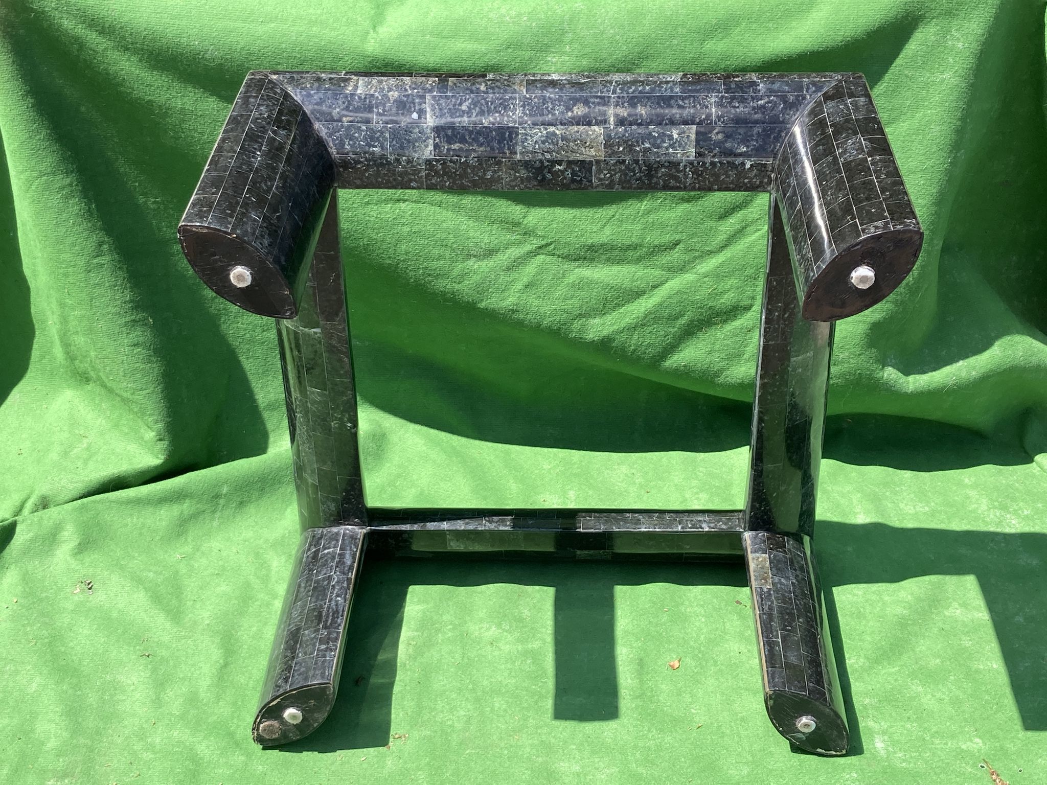 Tesselated black stone coffee table by Maitland Smith 1970s