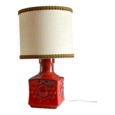 Lampe de table en céramique rouge allemagne 1970s