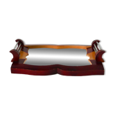 Bicolour wooden and metal tray, Bordeaux, Art Deco, 1930