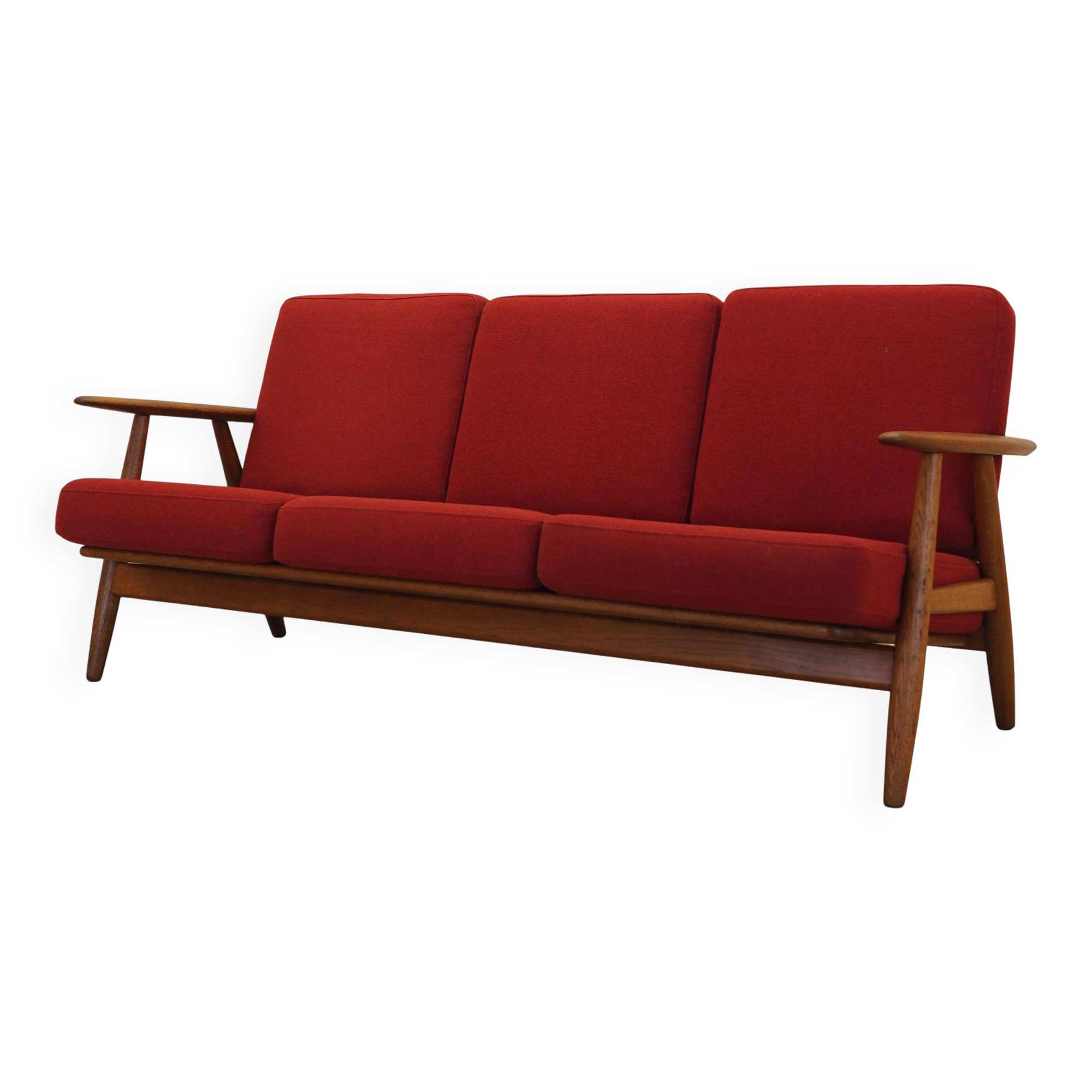 Red sofa CIGAR, Danish design, 1960s, Hans J. Wegner for Getama