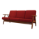 Red sofa CIGAR, Danish design, 1960s, Hans J. Wegner for Getama