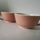 Set of two powder pink Villeroy & Boch cups, 1950s style