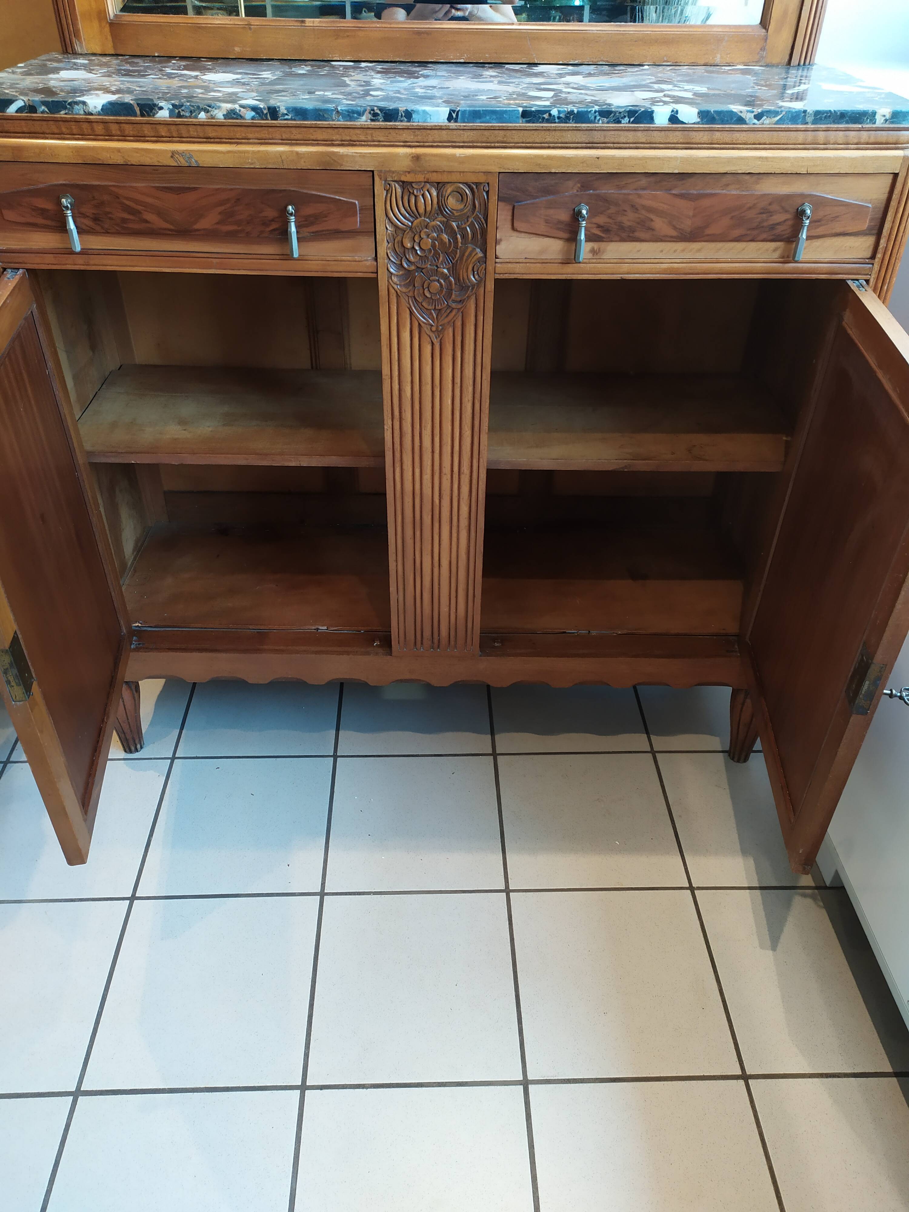 Art Deco sideboard on marble