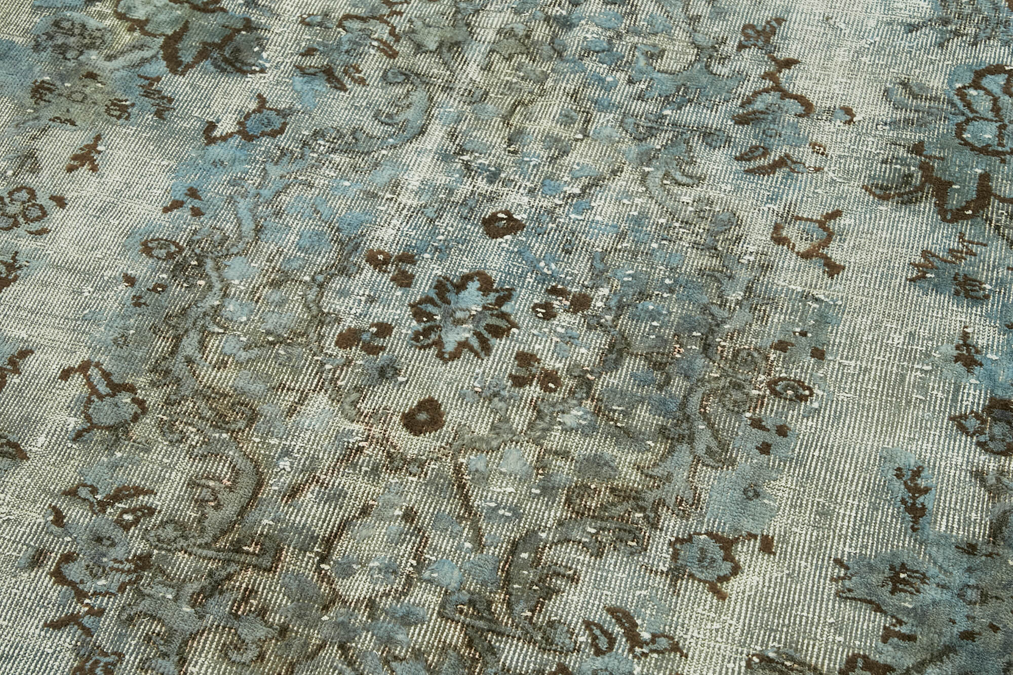 Hand-knotted vintage turkish 1980s 176 cm x 284 cm blue rug
