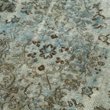 Hand-knotted vintage turkish 1980s 176 cm x 284 cm blue rug