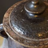 Ceramic covered pot by Jean Marais signed, Vallauris 80s