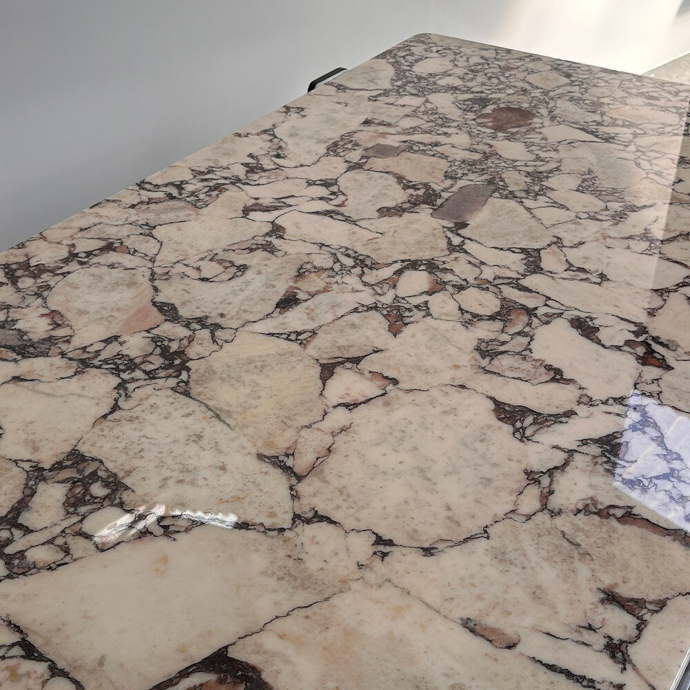 Violetta Calacatta marble coffee table on chrome base, 1970s