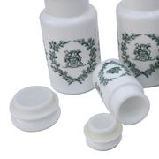 Lot 7 white opal glass jars with vintage airtight lid