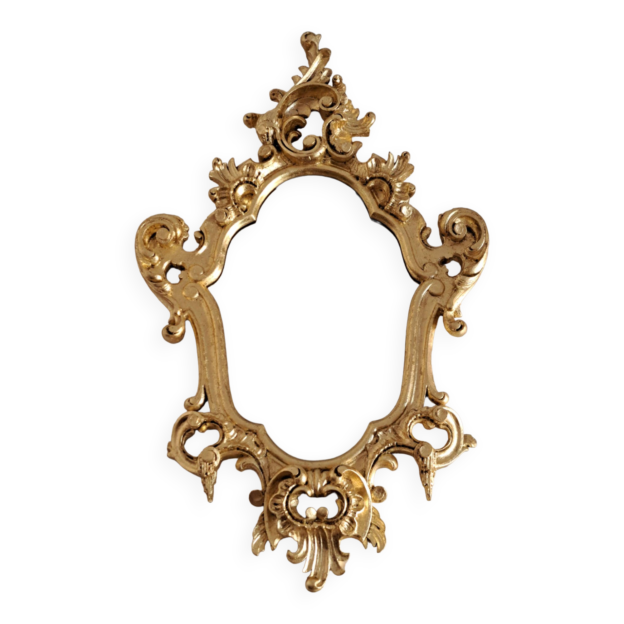 Miroir en bois et doré à la feuille doré