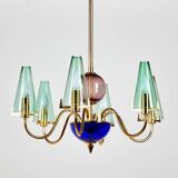 Italian Glass Chandelier, 1980s (MK9505)