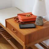 Entrance bench, Scandinavian modular telephone bench, teak, 1960