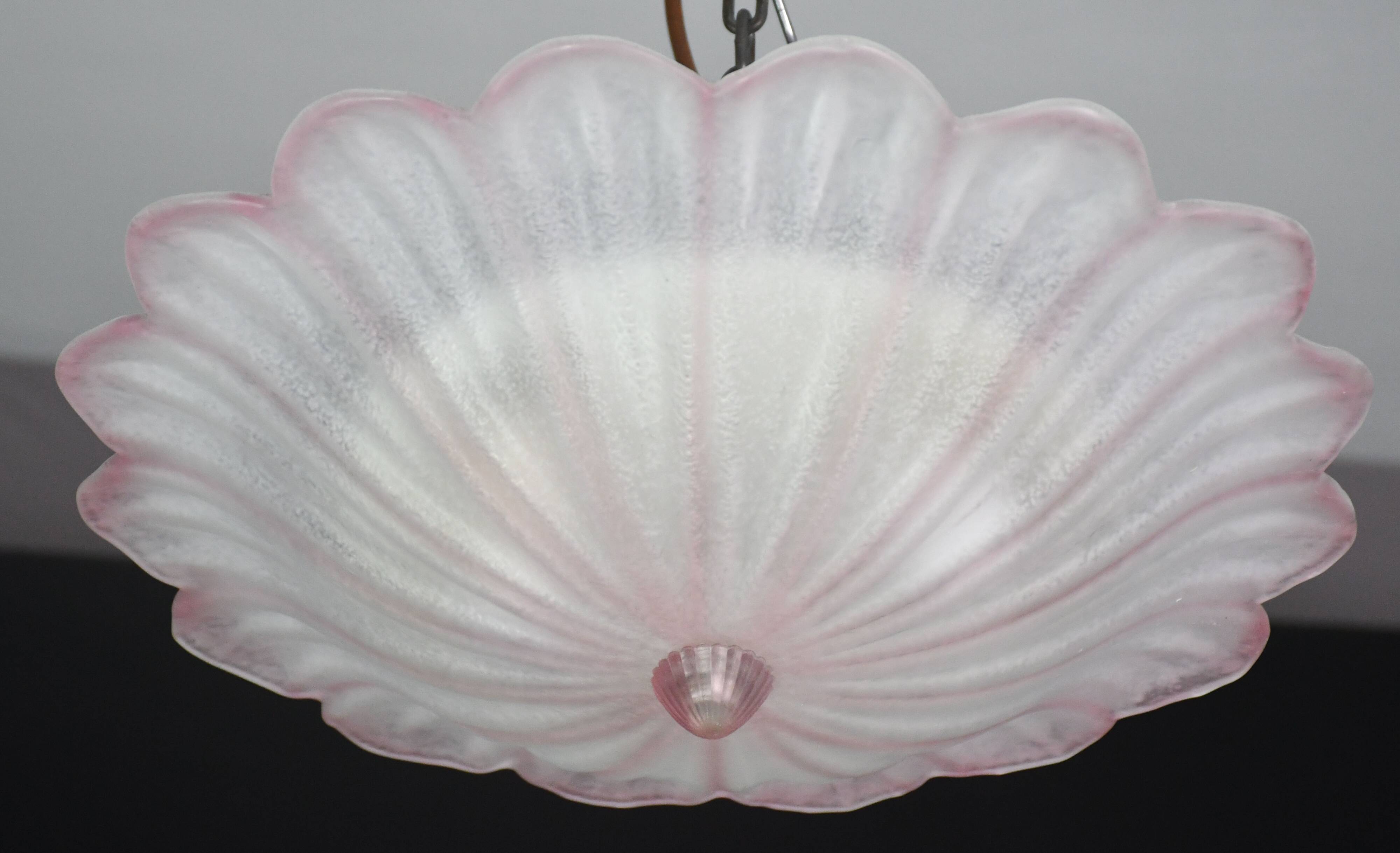 Precious Italian pink Murano glass ceiling fixture, Murano, 1970