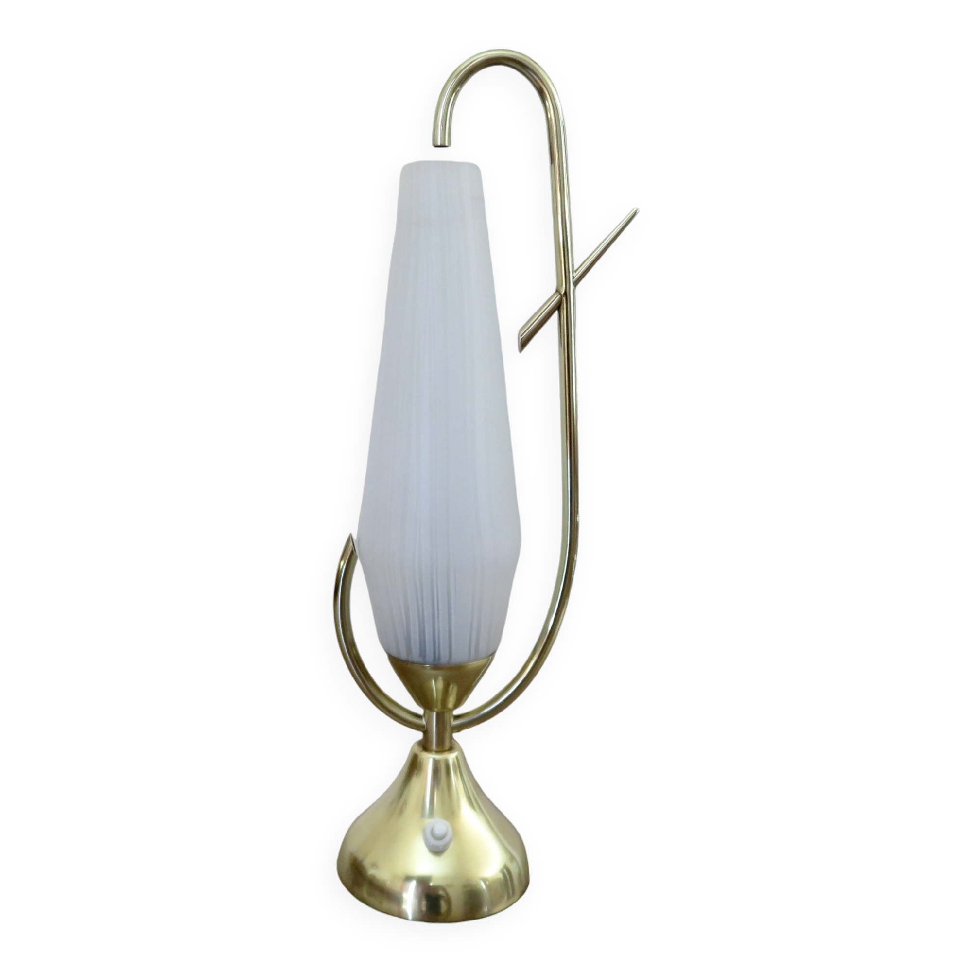 Lampe en laiton doré et verre royal lumière 1960