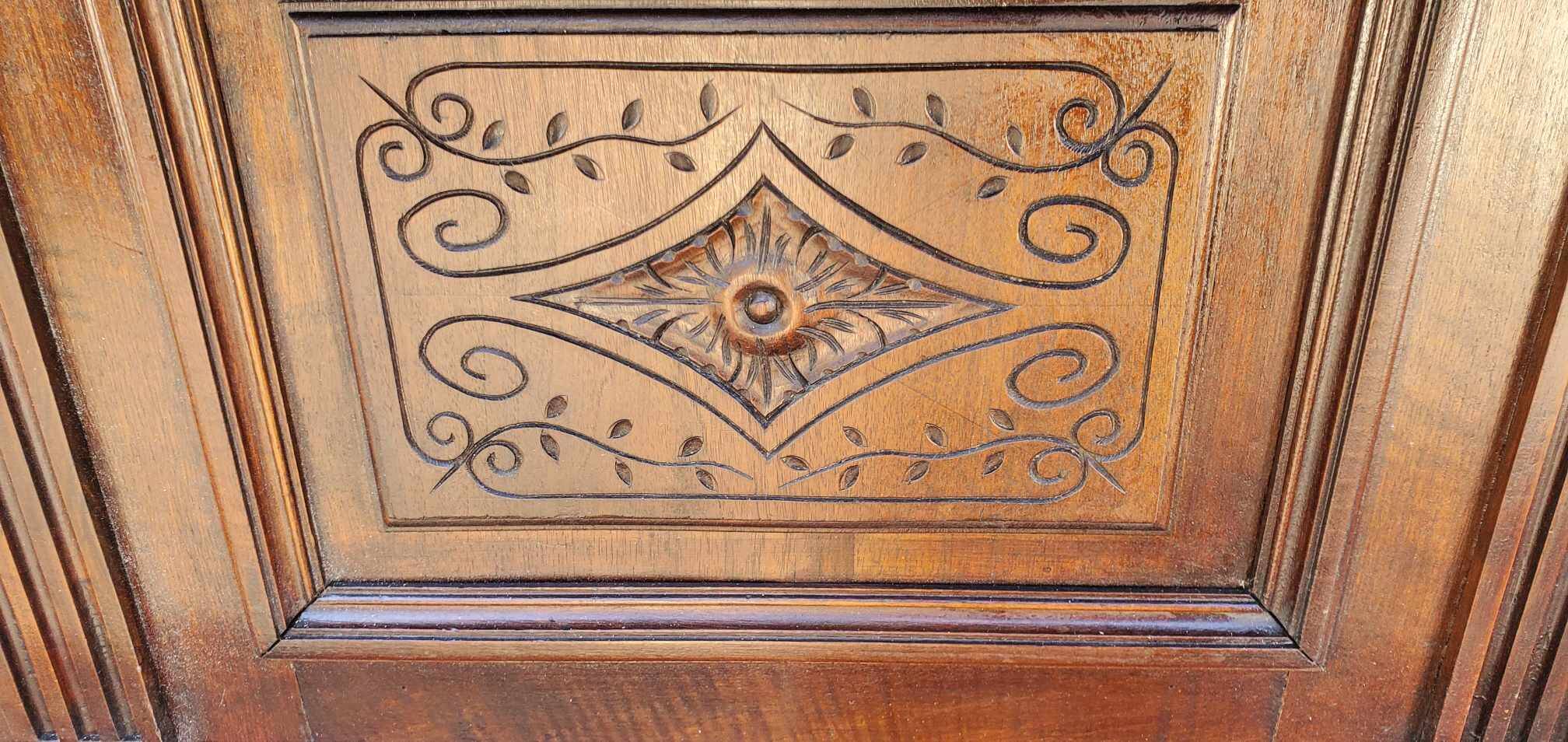 Old and beautiful wooden coat rack cloakroom early 20th century