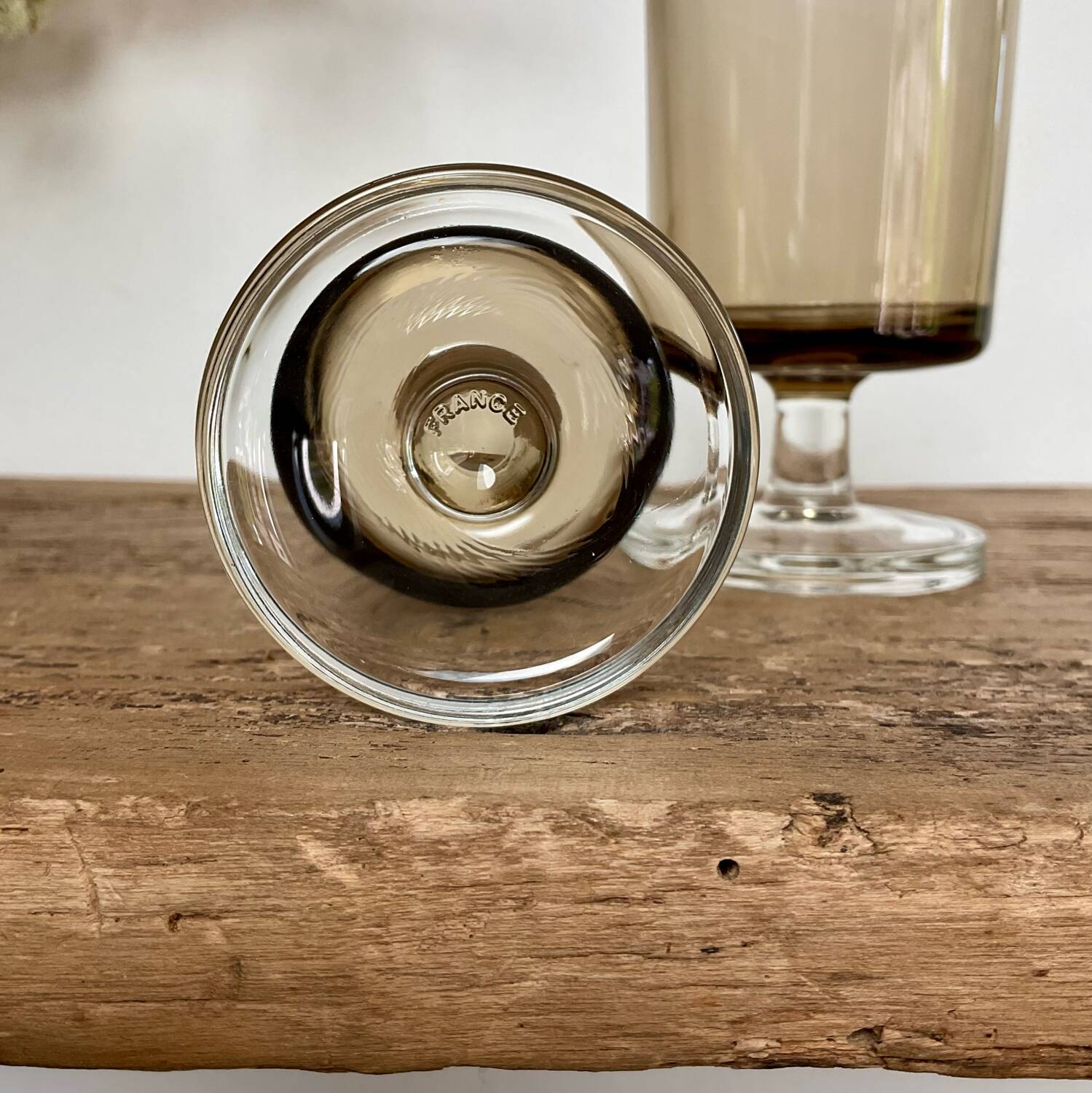 6 small smoked glasses luminarc france