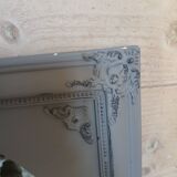 Mirror with a grey wooden frame