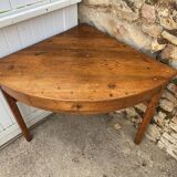 Table bureau d’angle coin en bois massif avec 1 tiroir