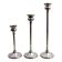 Set of 3 silver metal candle holders