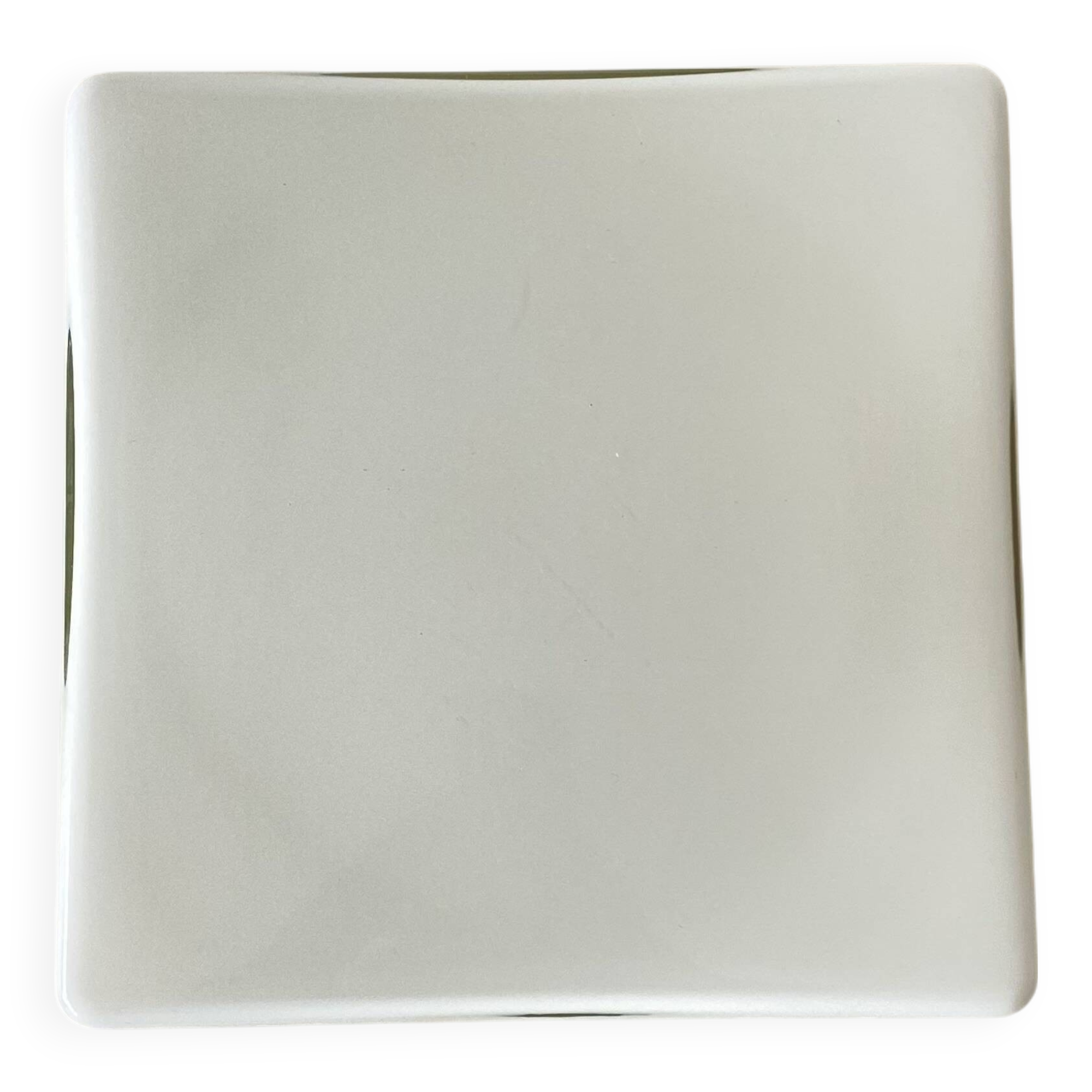 Square opaline wall and ceiling light 19 cm white glass 1960