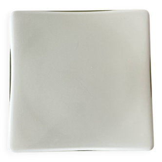 Square opaline wall and ceiling light 19 cm white glass 1960