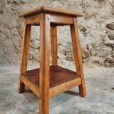 Antique Oak Stool – Side Table (1930s)