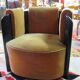 Set of 2 armchairs Art Deco 1950 velvet and blackened wood