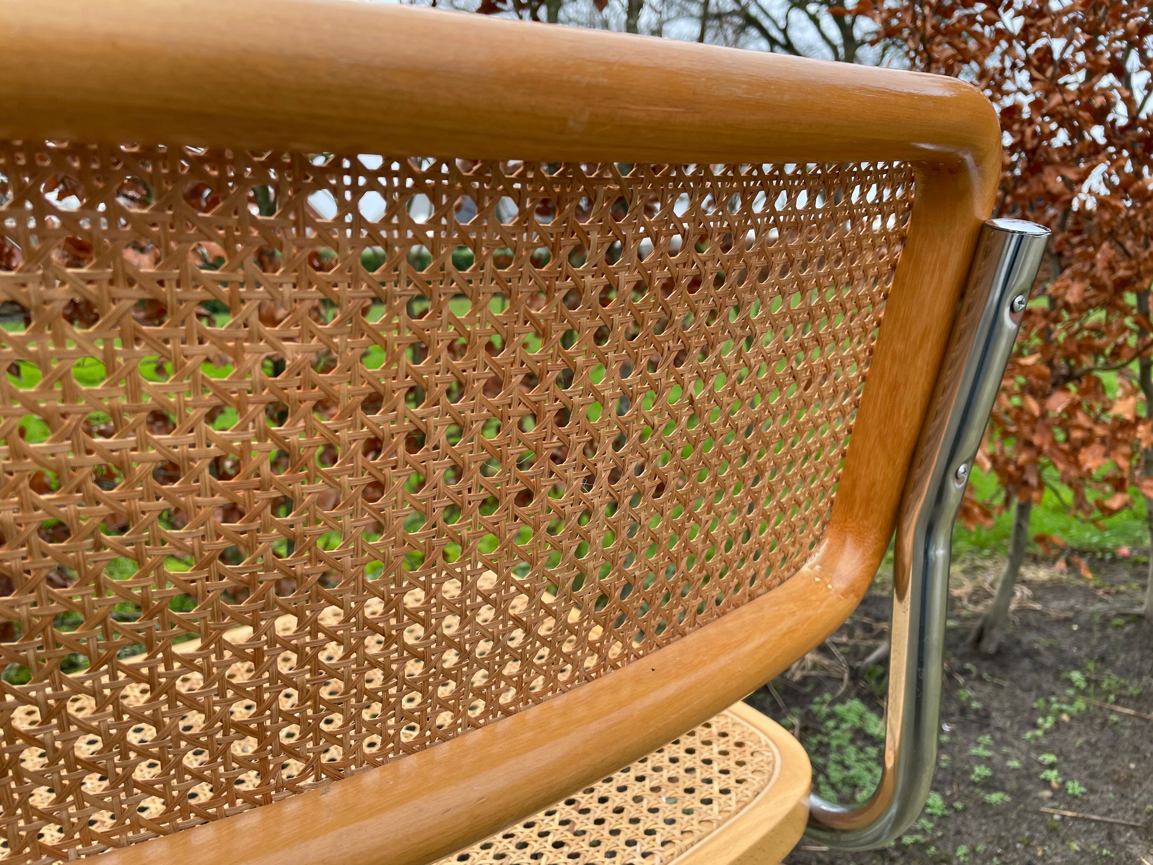 Lot of 4 Chairs Model Cesca designed by Marcel Breuer