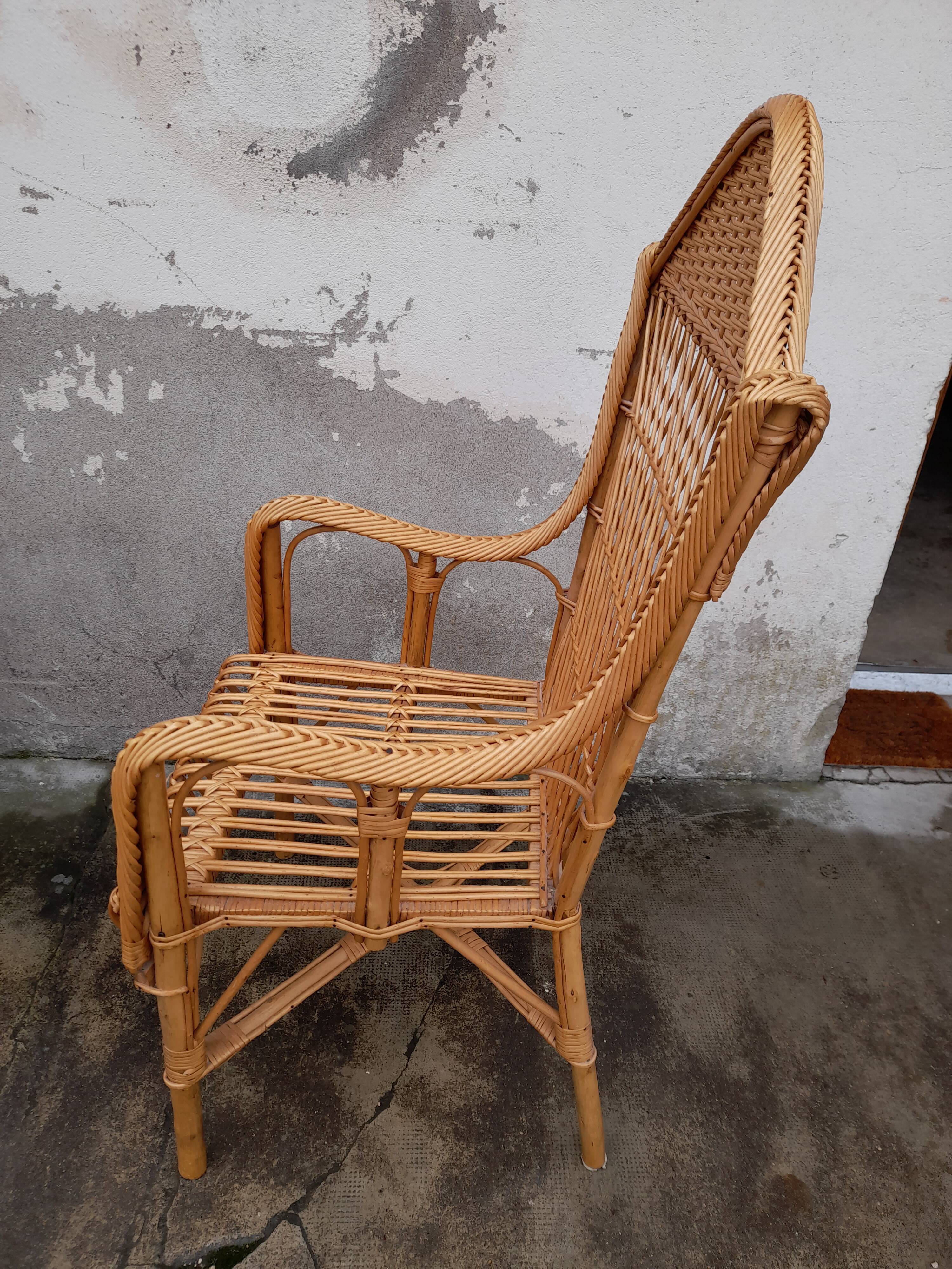 Rattan armchair from the 1950s