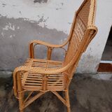 Fauteuil en rotin année 50
