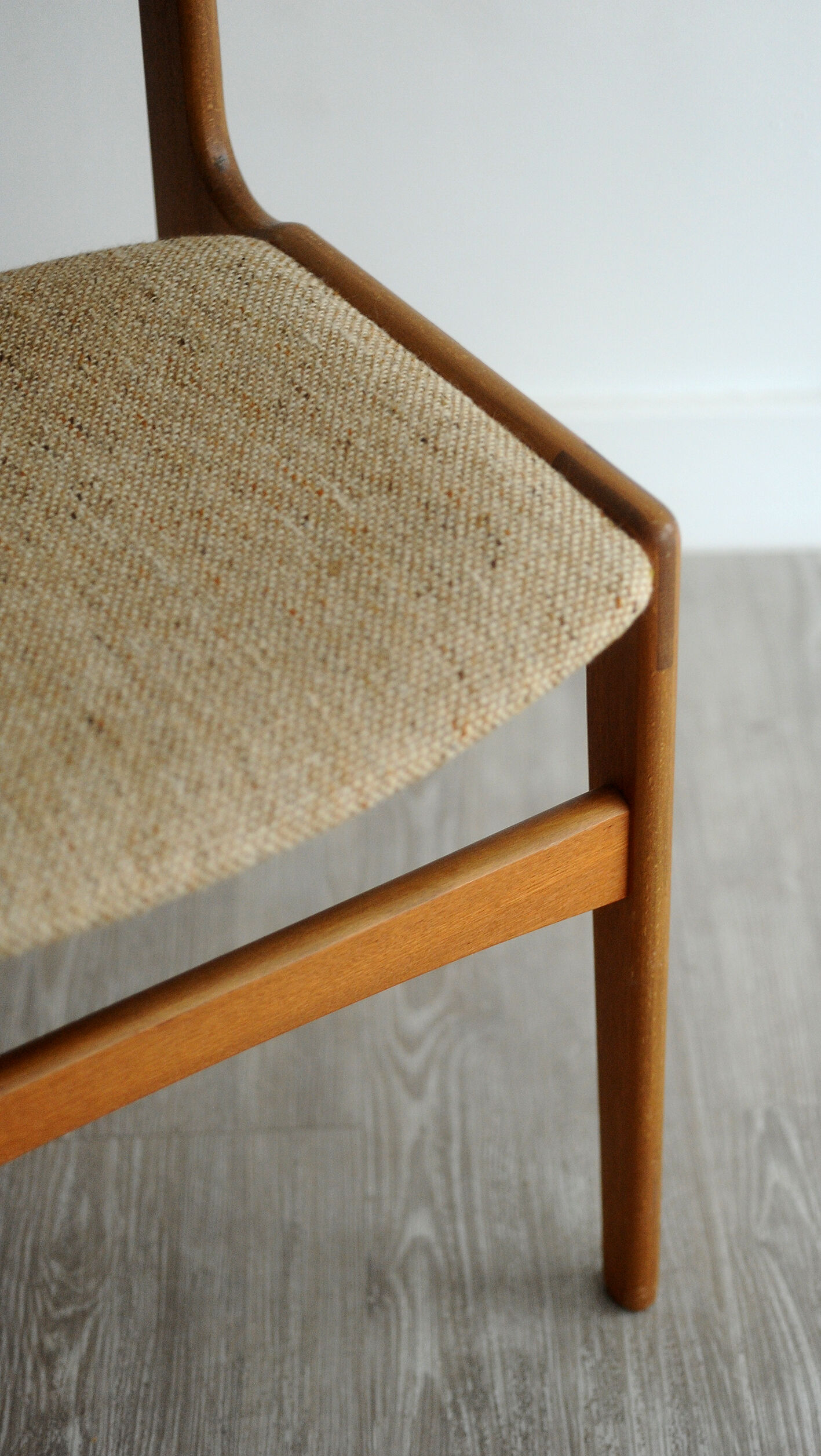Chairs 1960 teak fabrics wool found