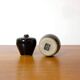 Laslo for Mikasa, two small black vases from the 80s.