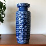 Vase bleu scheurich prisma h30 cm