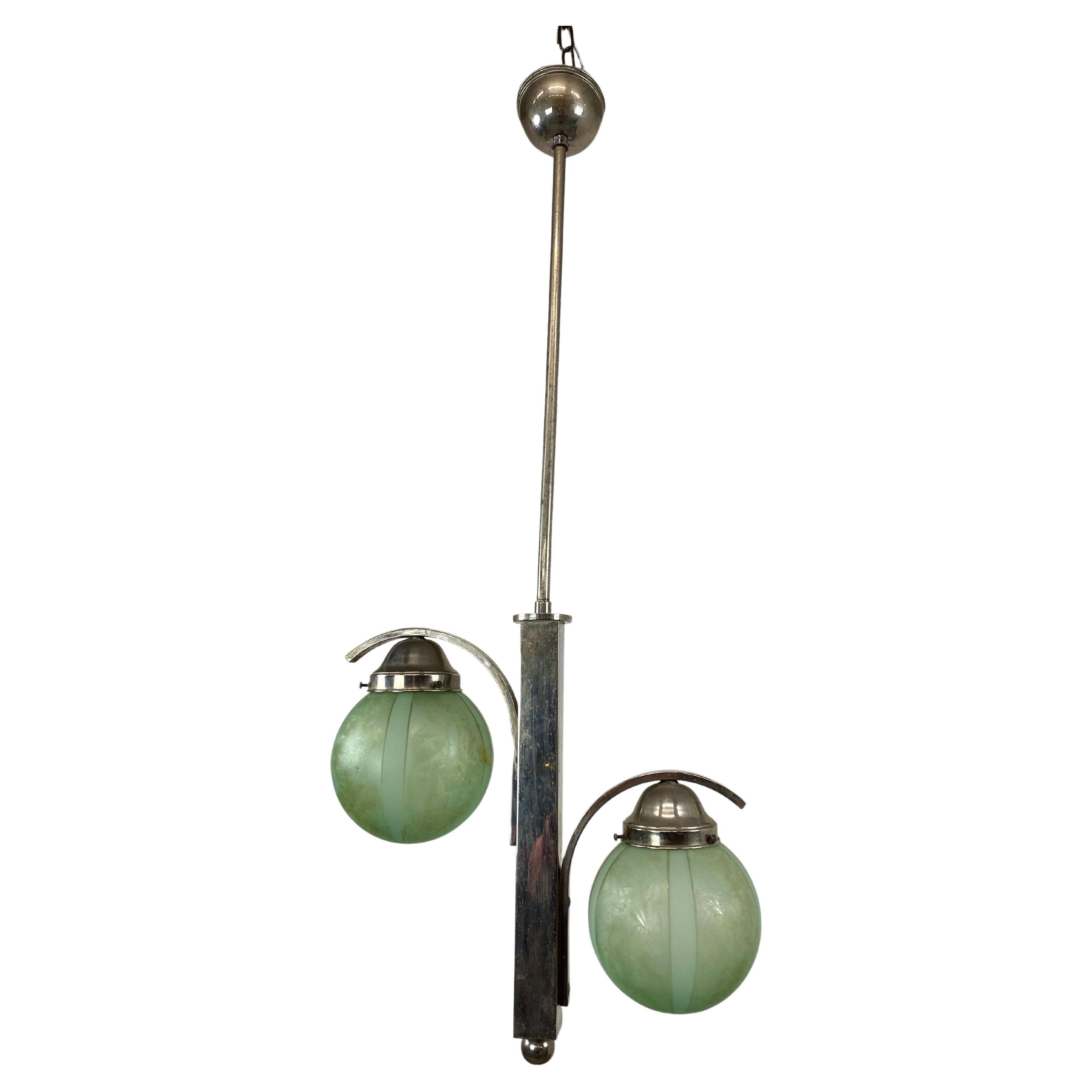 Green Art Deco pendant lamp
