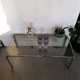 Glass and chrome coffee table