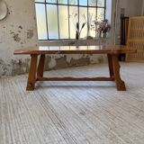 Aranjou farmhouse table in blond elm, 1950s