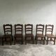 Brutalist wooden chairs – set of 10 (1970s)