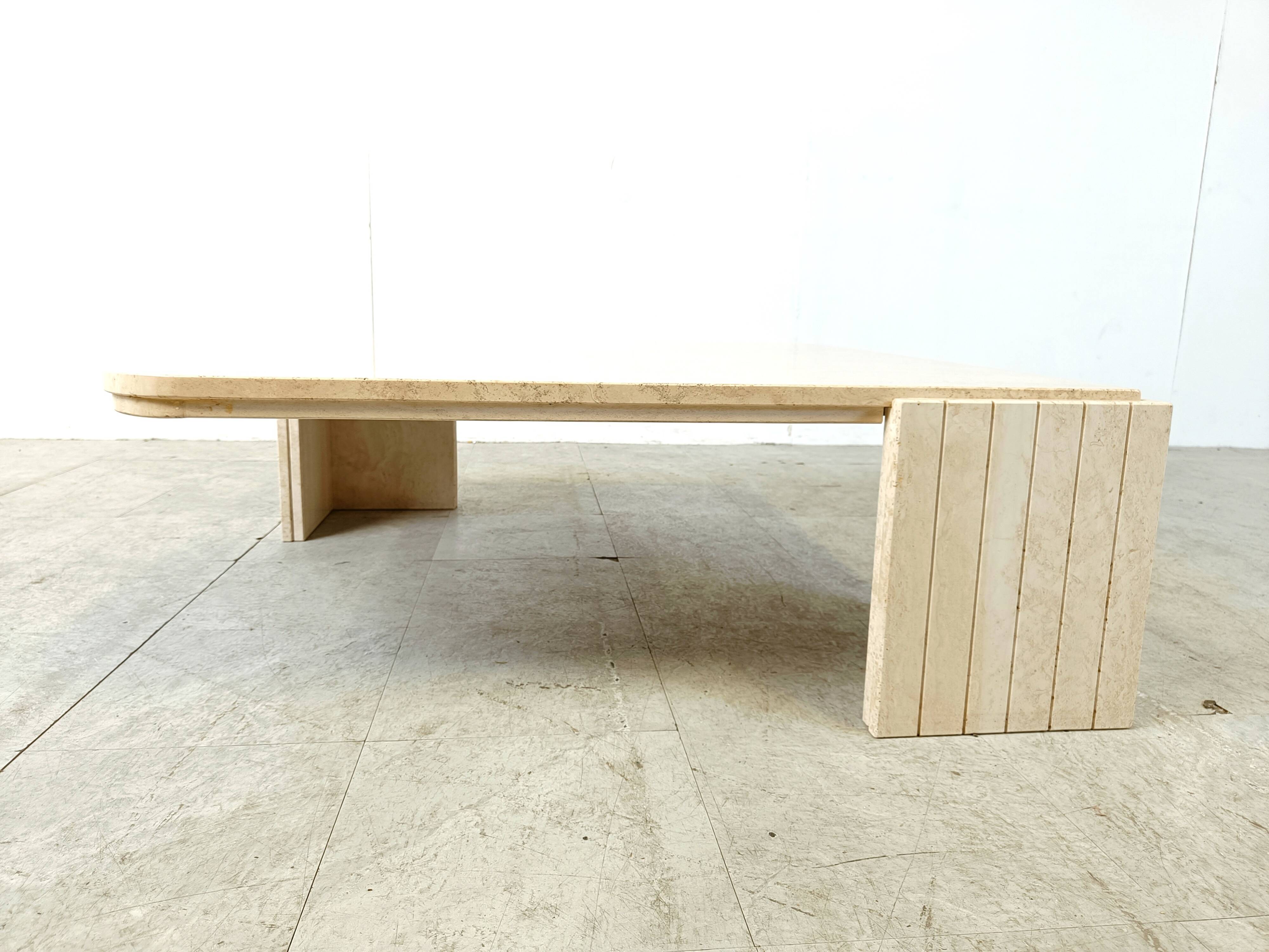 Travertine Coffee Table 1970s, Italy