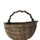 Half-moon wall basket in Wicker