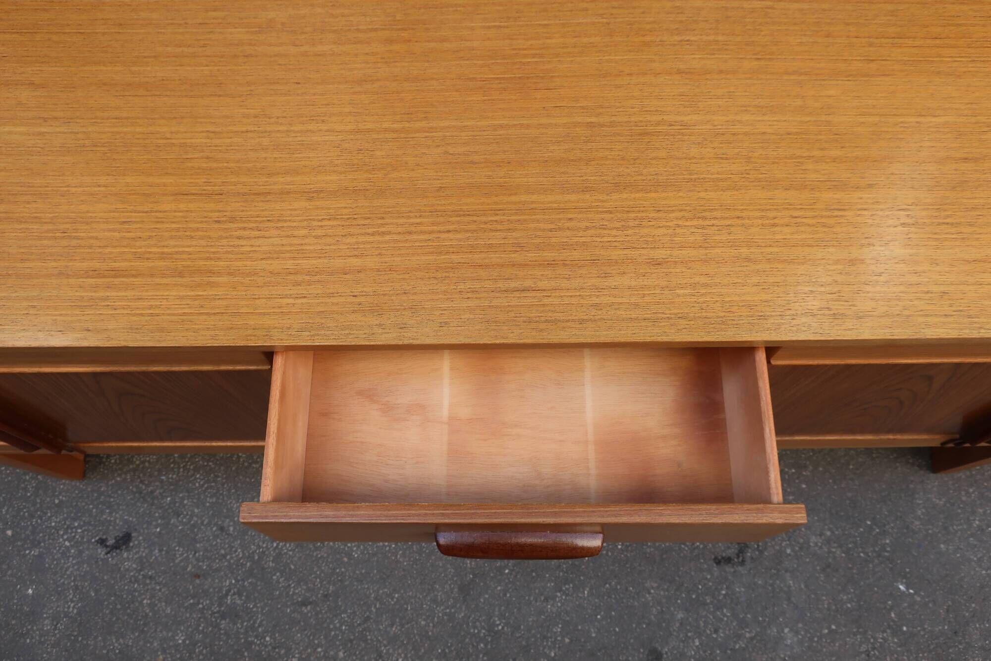 Wooden sideboard of the 70s u-shaped footing