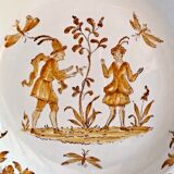 6 assiettes creuses Longchamp décor Moustier Olérys