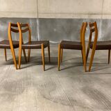 Set of 4 scandinavian chairs 1960