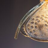 Swedish pendant with glass leaf shades and a center shade of amber coloured